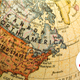 Globe showing North America